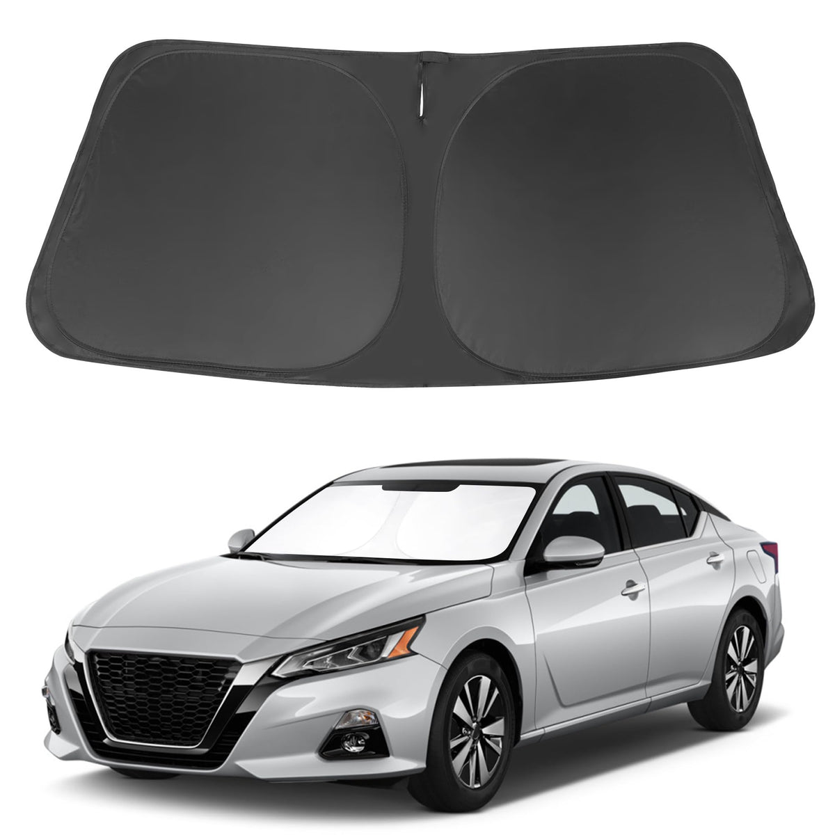 LHFLIVE shade installed in Altima windshield reduces interior heat