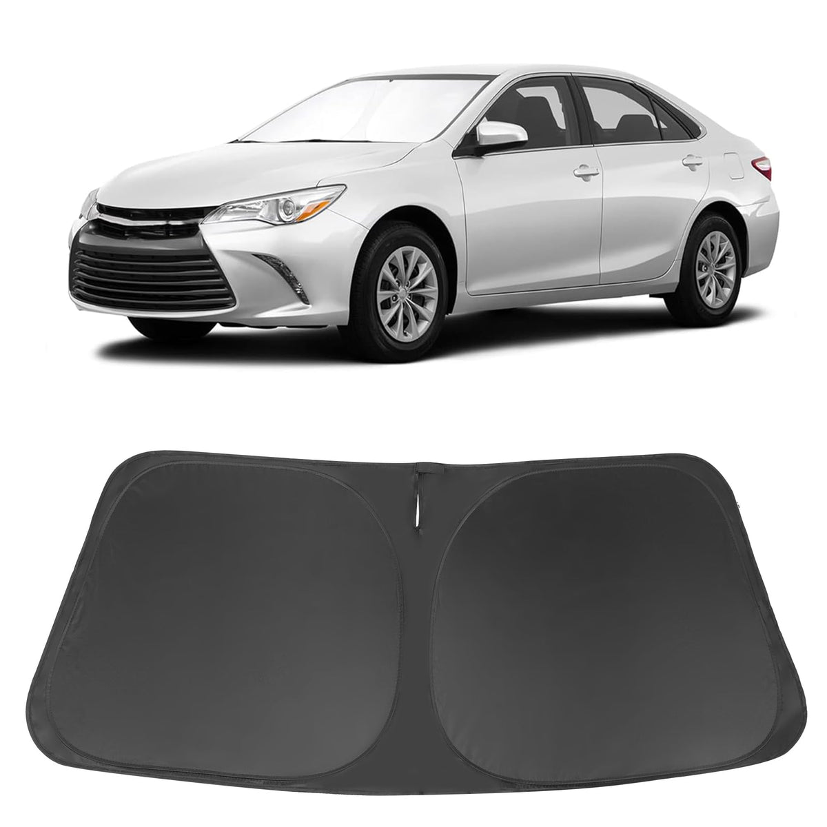 LHFLIVE front fit on Camry windshield showing snug coverage and protection