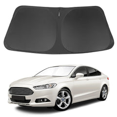 LHFLIVE front view of shade showing full windshield coverage and protection