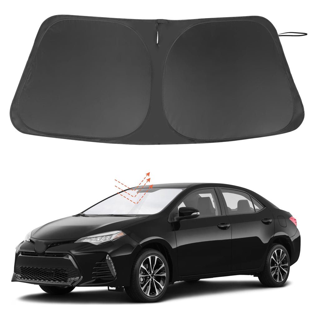 LHFLIVE front view of windshield shade showing tailored fit and UV protection