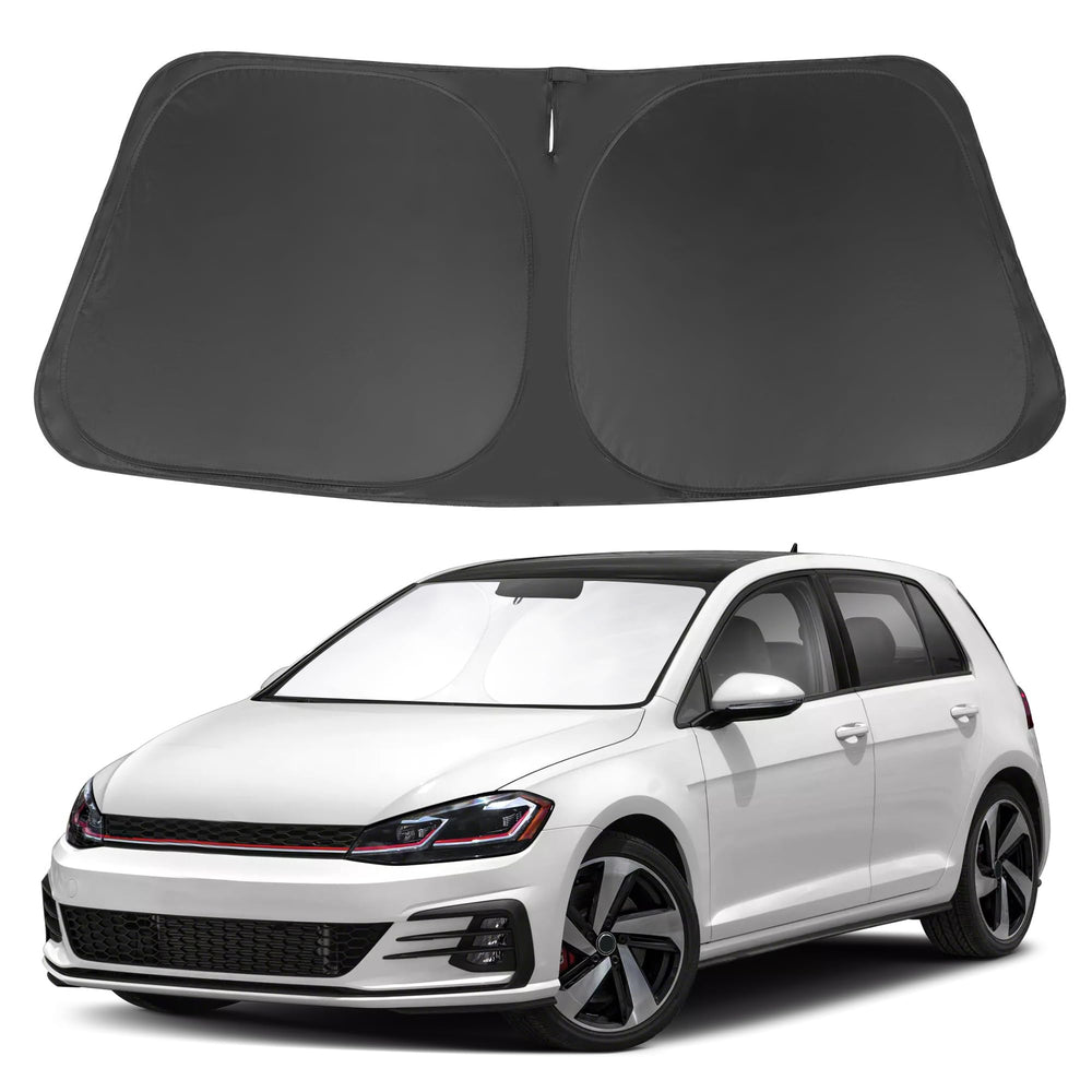 LHFLIVE front view windshield shade fitted to VW Golf protecting interior