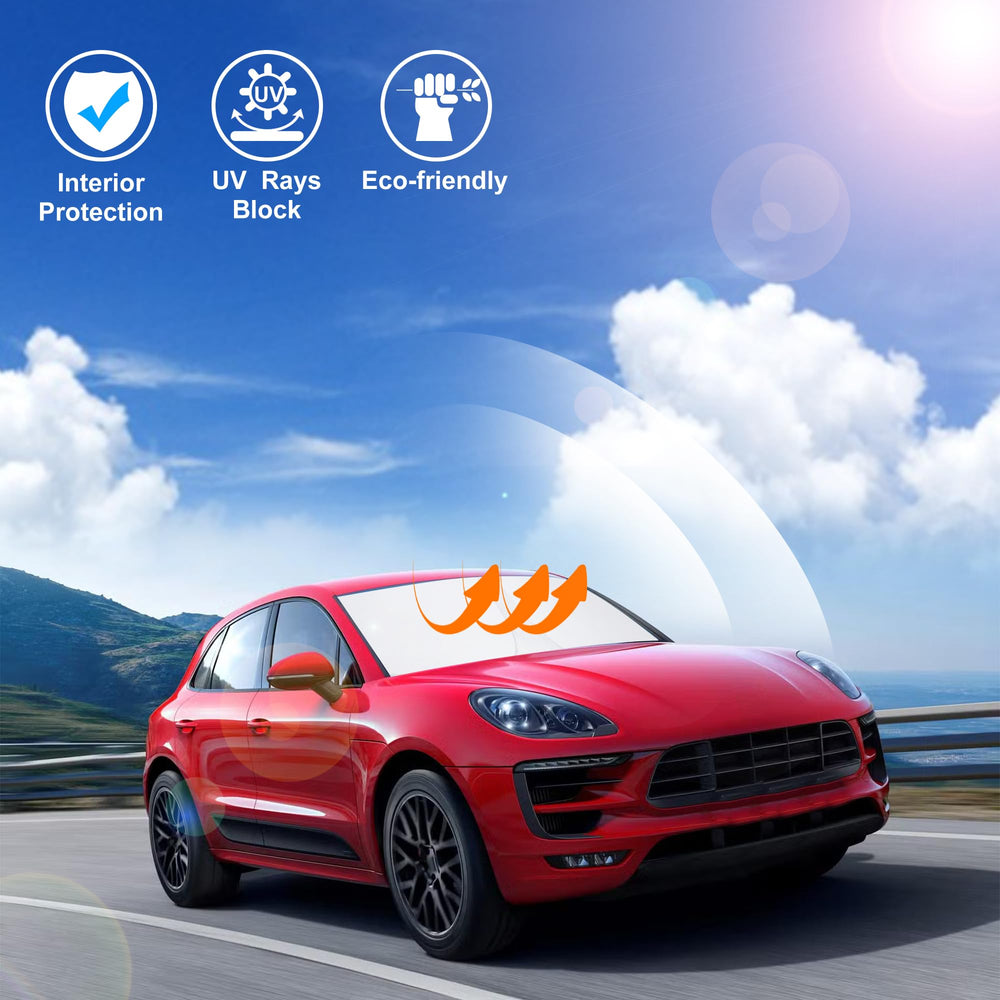 LHFLIVE lifestyle shot of parked Macan with shade keeping interior cool