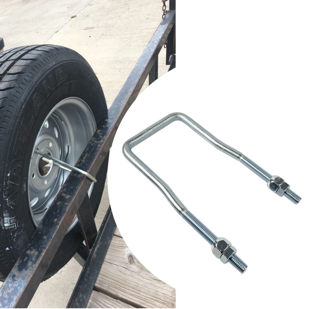 Liamoy U-bolt close-up showing threaded studs and twin-nut locking for road security