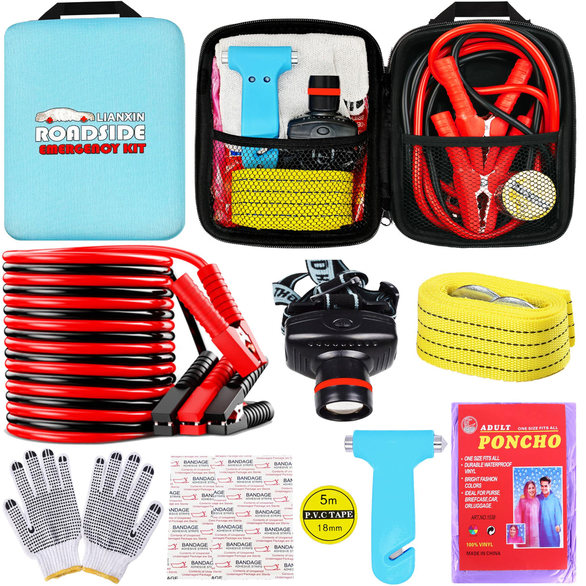 LIANXIN front view of emergency kit bag showing compact, durable storage benefit