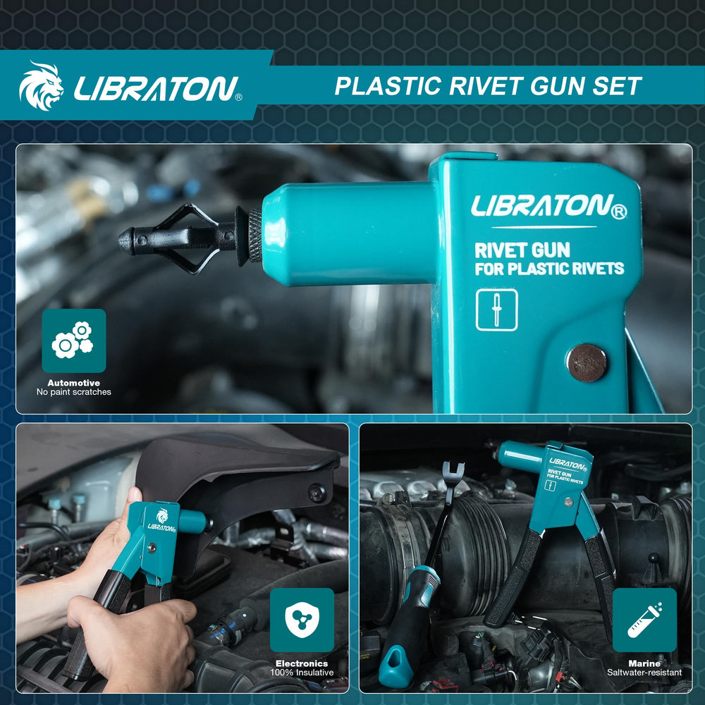 LIBRATON complete kit layout with rivets and pry bar for ready-to-use convenience