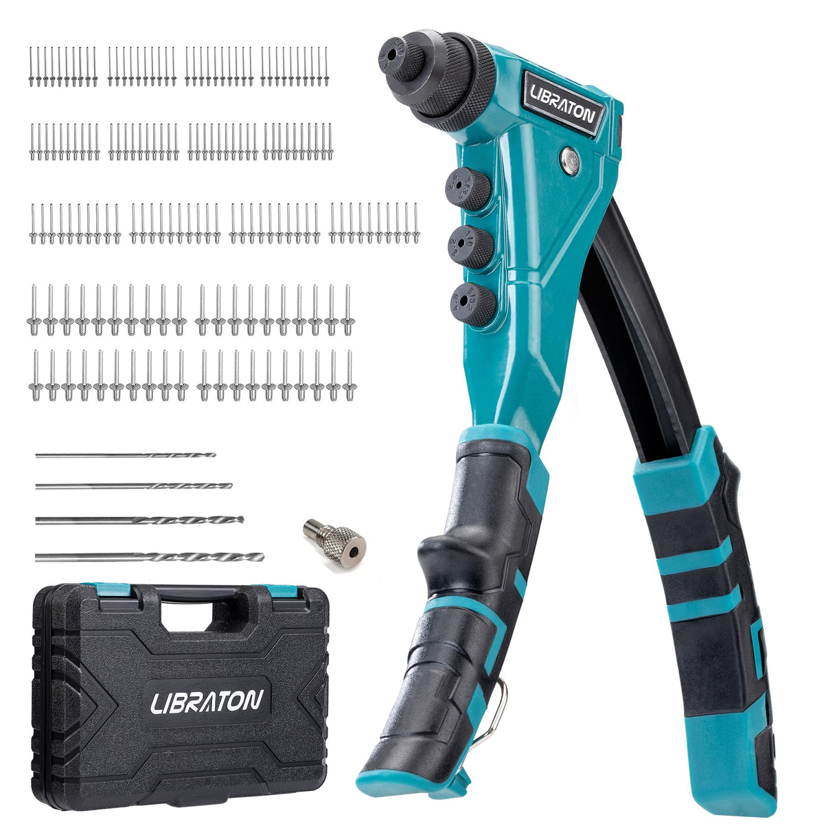 LIBRATON rivet gun front assembly showing tool readiness and durability