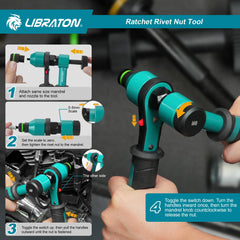 LIBRATON handle detail highlighting cushioned grip for reduced fatigue