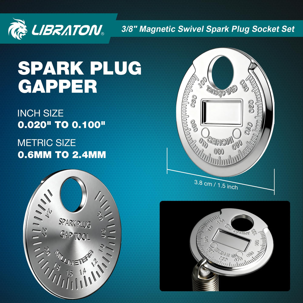 LIBRATON socket installed on an engine spark plug for safe removal and install