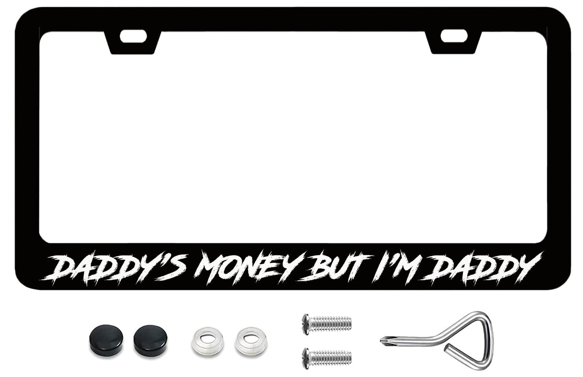 LICEPLAME front view showing bold phrase and polished finish benefit visibility