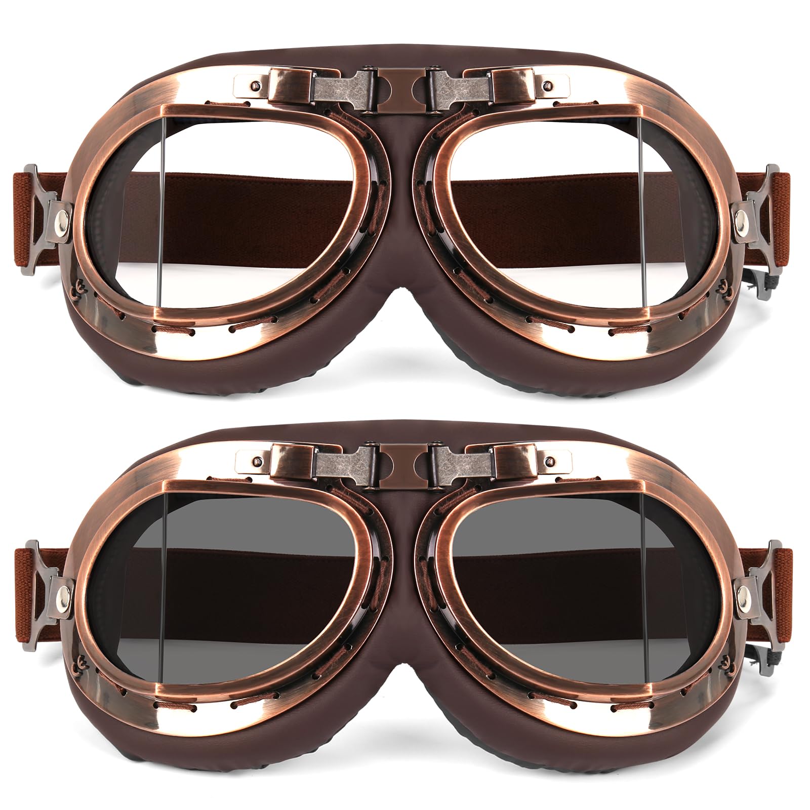 Lievermo front view of both smoke and clear goggles showing kit benefit
