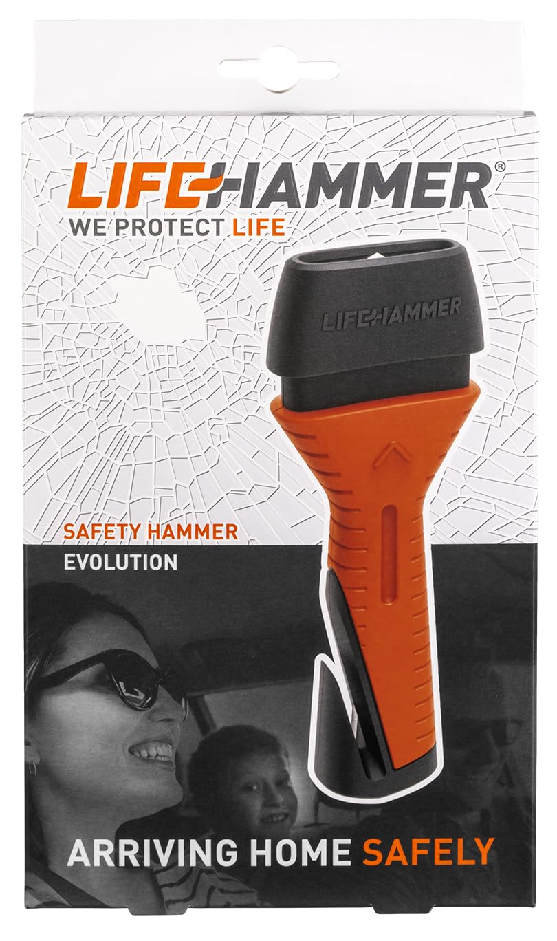 Lifehammer seatbelt cutter detail with angled blade for fast belt release