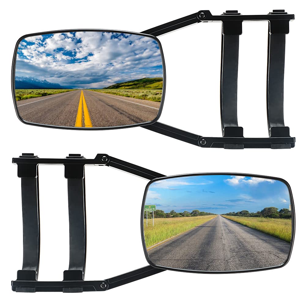 Lifronkit front view showing pair of clip-on towing mirrors for quick installation and visibility