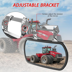 Lifronkit mirror mounted on a tractor demonstrating improved rear visibility and stability