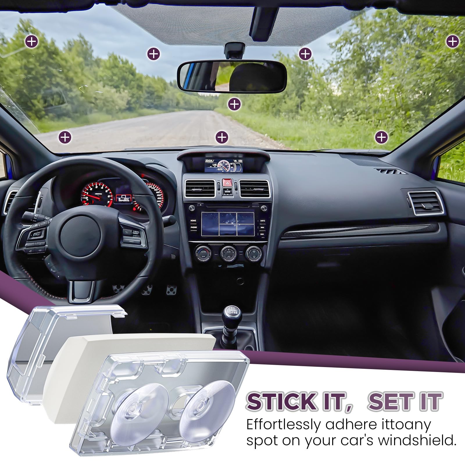 LiftRemote on dashboard during road trip showing easy relocation benefit
