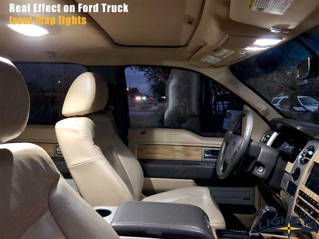 LIGHSTA rear map and dome lights lit together demonstrating brighter cabin coverage