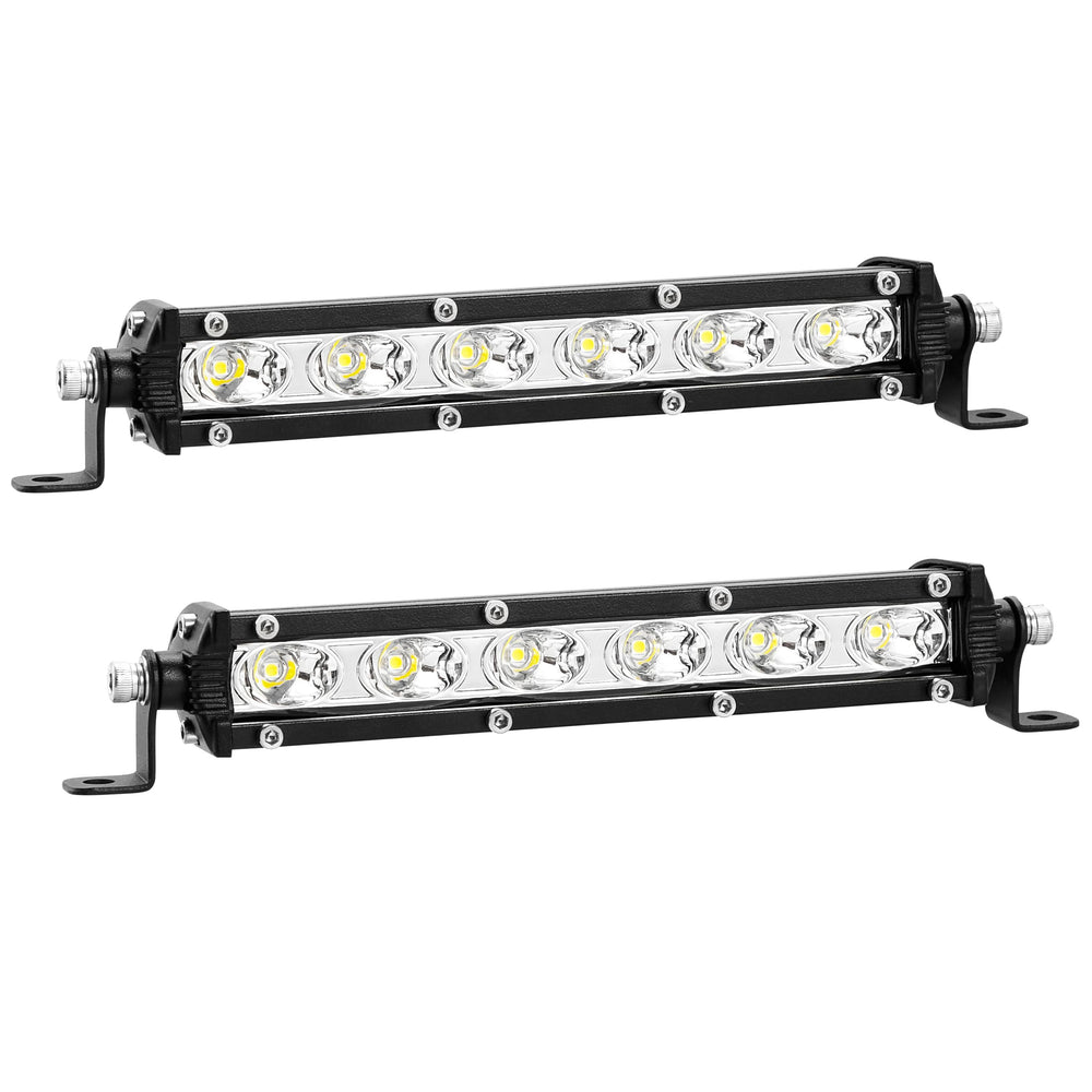 LightBoss front-facing 7-inch LED bar pack showing bright white beam benefit
