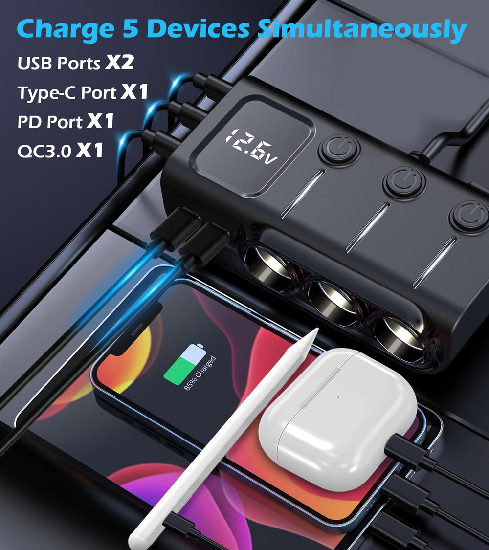 LIHAN close-up of individual switches and USB ports offering precise control and protection