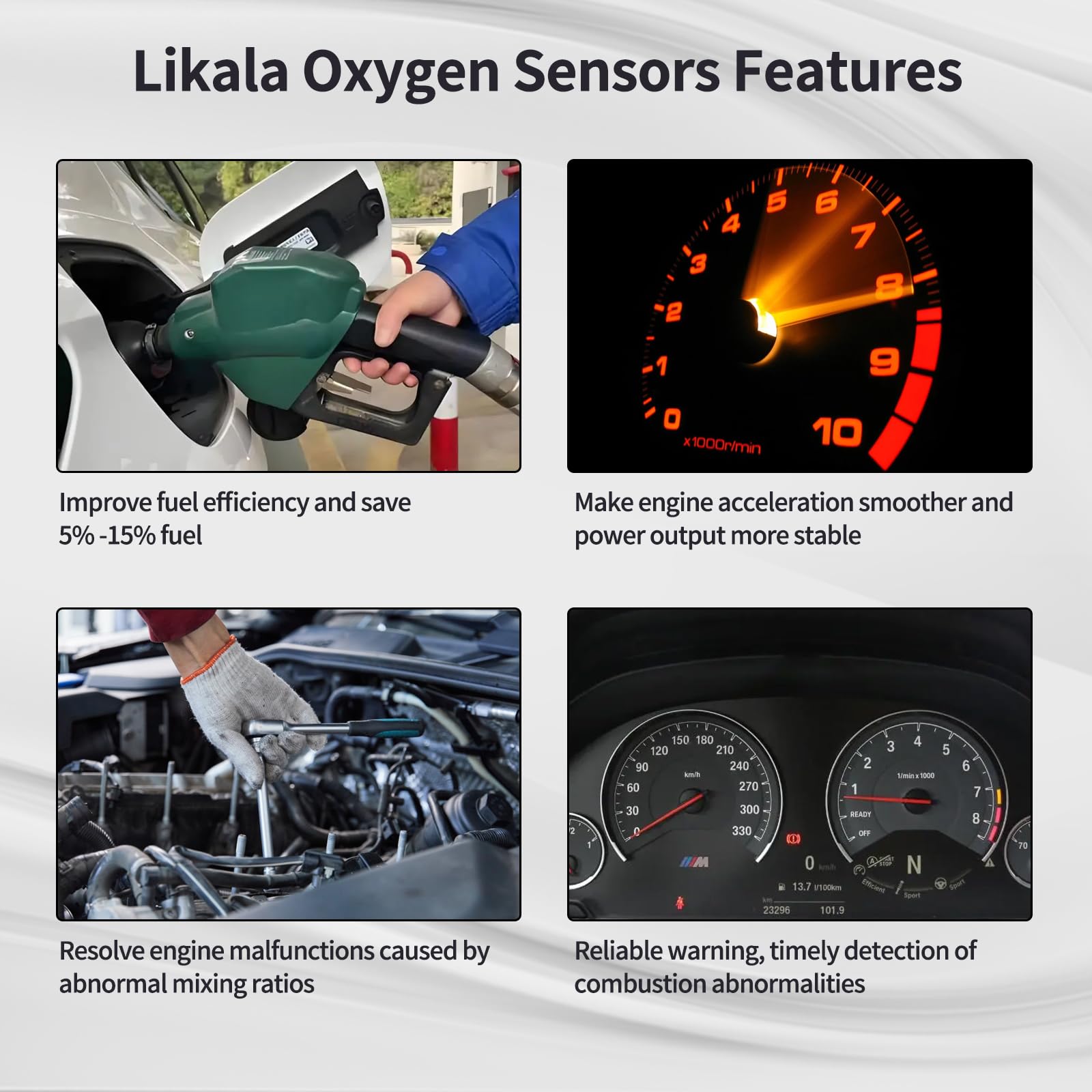 Likala O2 sensor installed on exhaust manifold, restores accurate readings