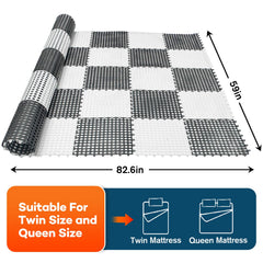 LILXIU underlay installed under an RV mattress demonstrating improved airflow benefit