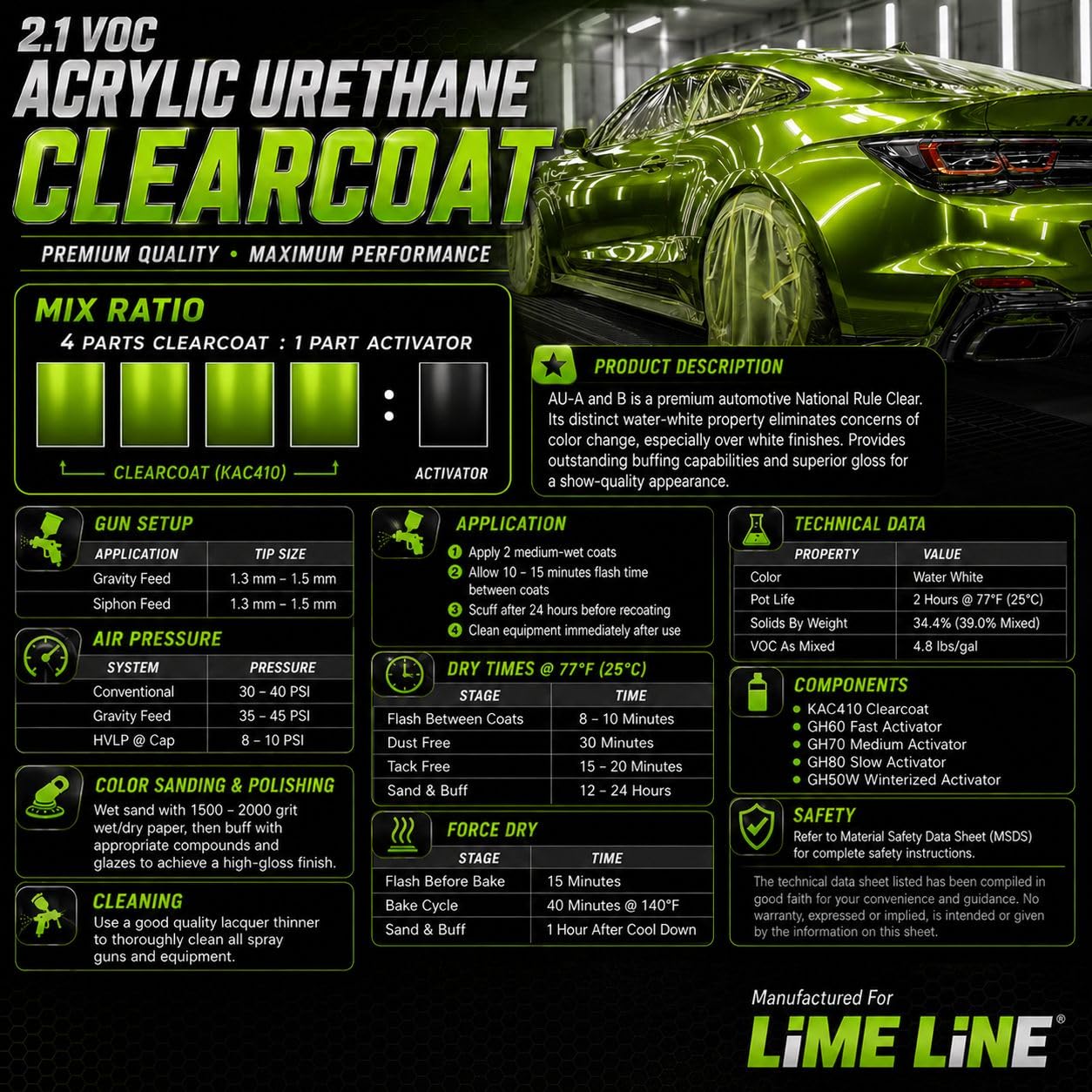 LiME LiNE finish texture detail illustrating smooth sand-and-polish readiness