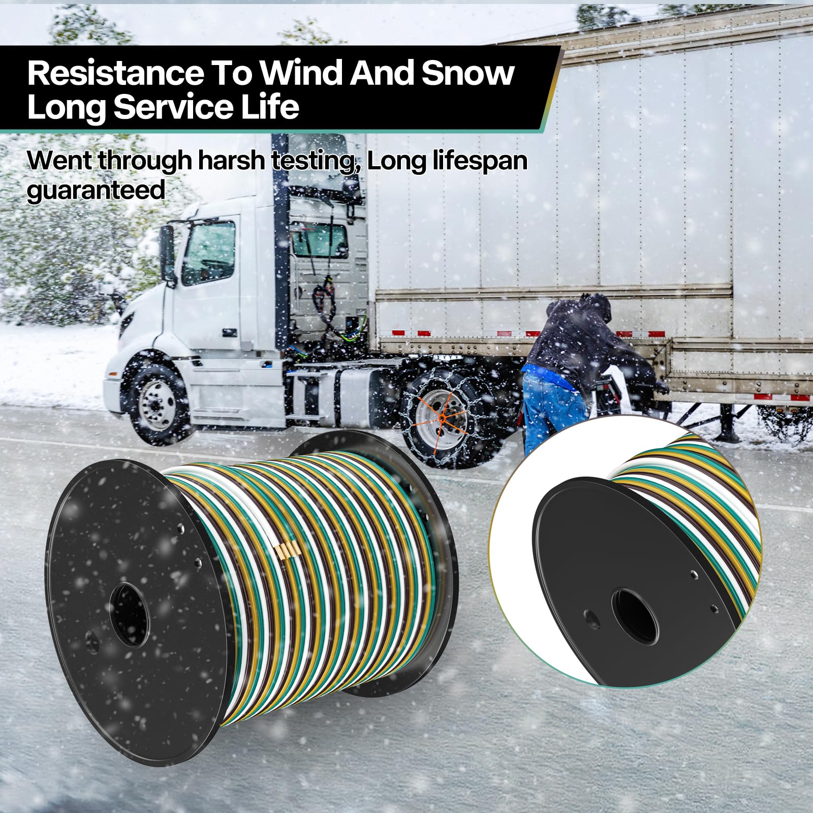 LIMICAR spool mounted on trailer frame for clean, continuous wiring