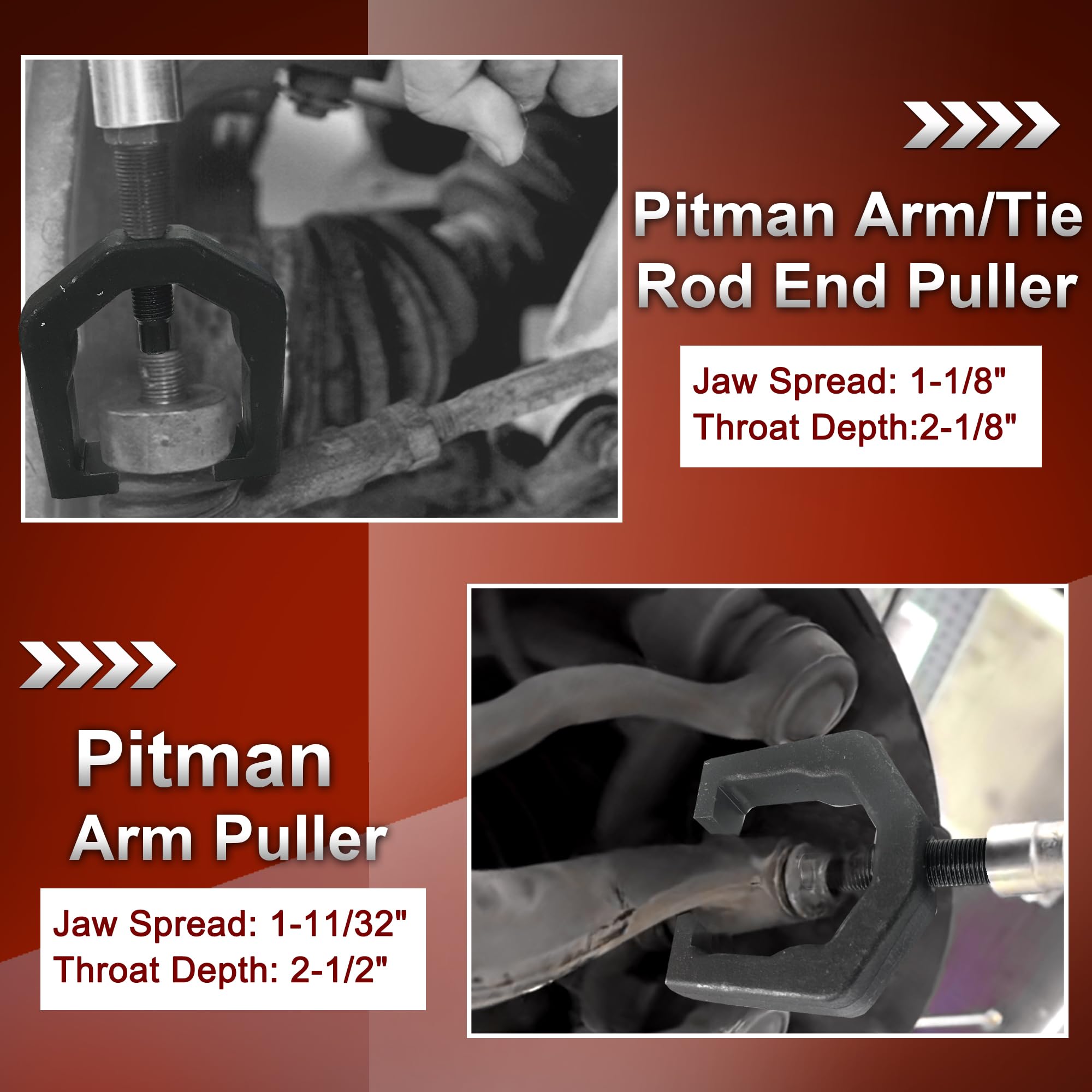 limontek tie rod end tool angle showing clamp and push design for protected thread removal benefit preserves parts