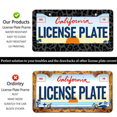 LIN KANG frame mounted on a white SUV rear plate, contrasts color and enhances appearance