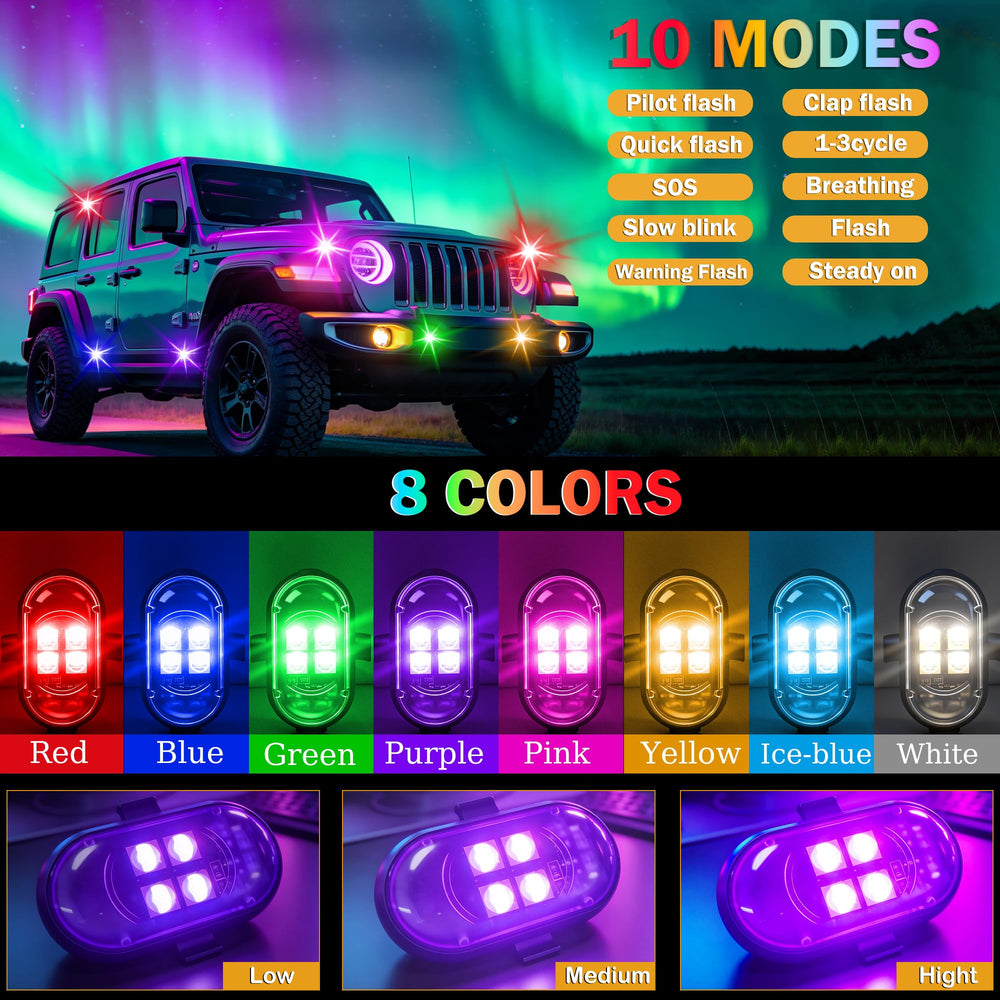 LINFGWNF close-up of four LED beads highlighting brighter color output advantage