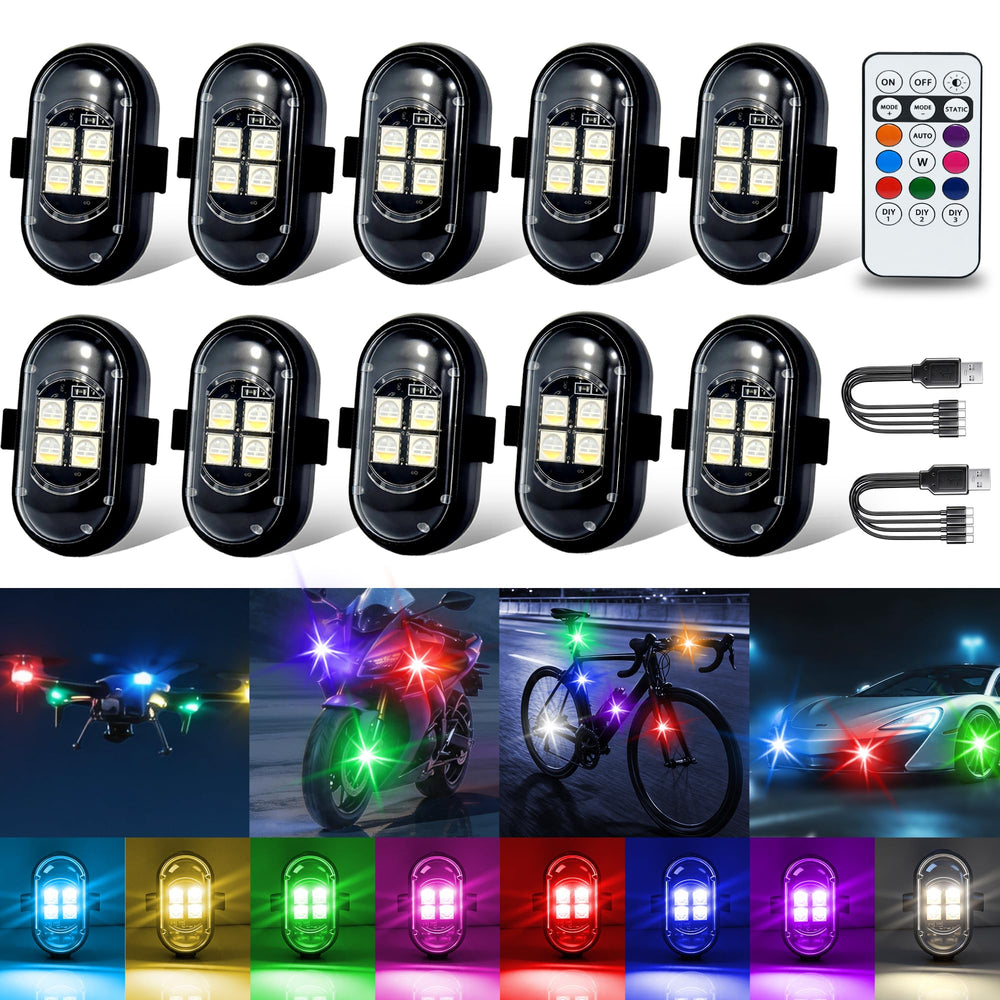 LINFGWNF front view of ten-pack lights showing kit organization and quick setup benefit
