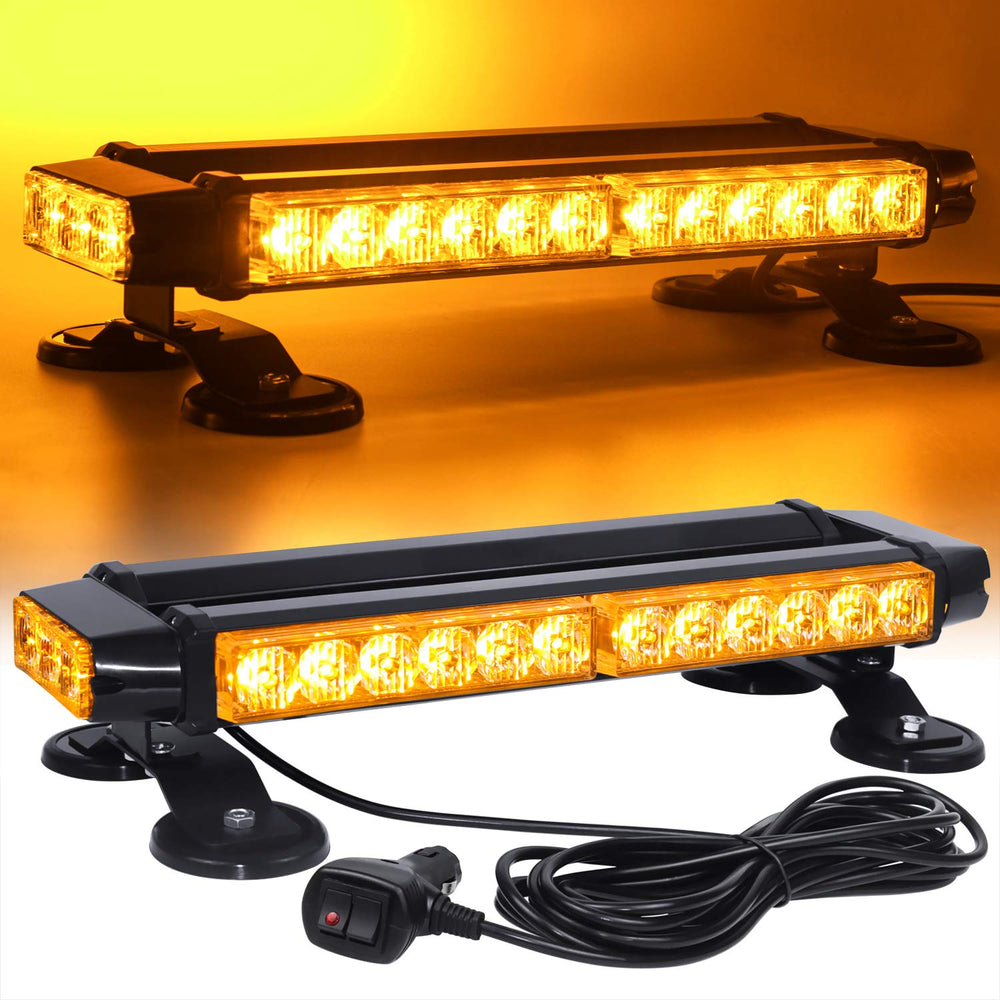 LINKITOM front view showing amber strobe LEDs for wide visibility