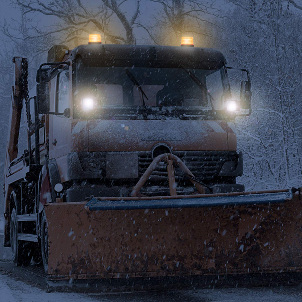 LINKITOM in use on forklift at dusk enhancing worker safety