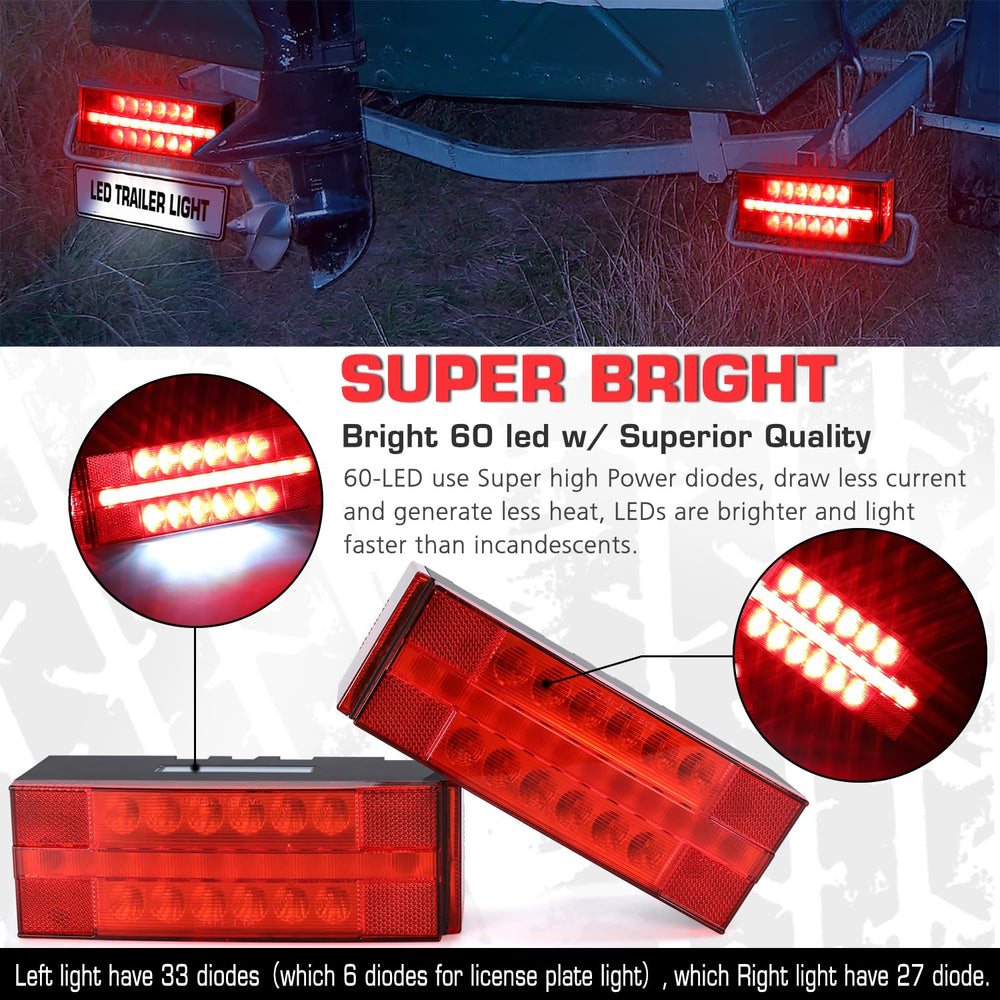 LINKITOM oval side marker lights grouped to show amber and red visibility