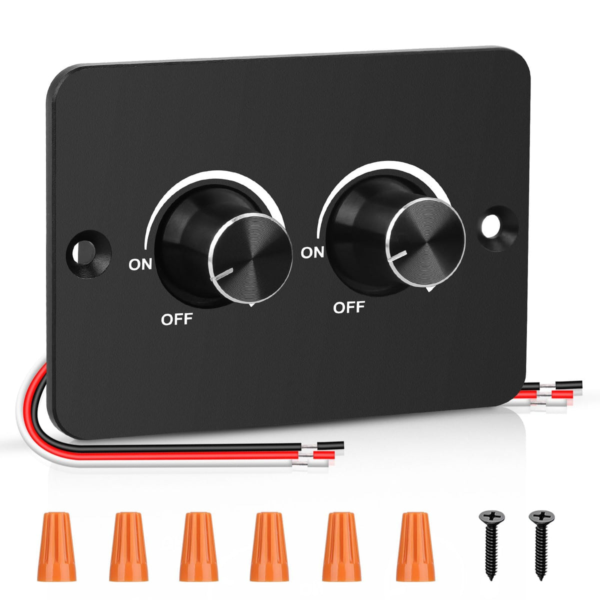 Linkstyle front panel view showing dual rotary knobs and compact mounting benefit