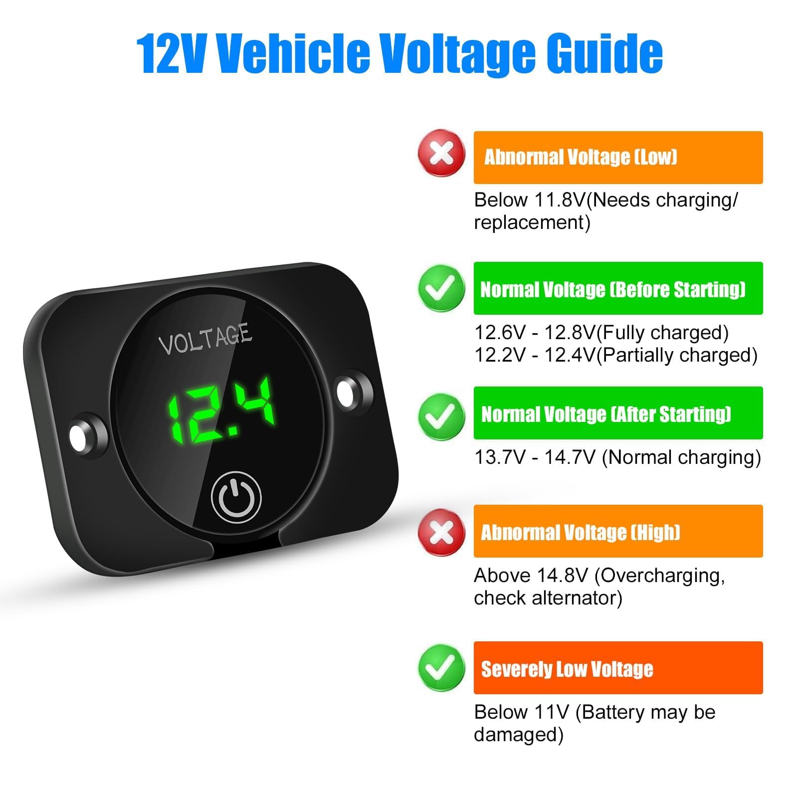 Linkstyle mounted in car dashboard providing fast battery status visibility