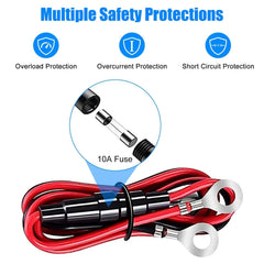 Linkstyle wiring with inline 10A fuse demonstrating safe, protected connection