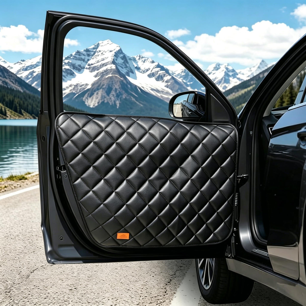 Lioraix front view installed on car door shows full coverage and protection