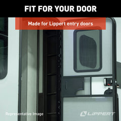 Lippert Components hinge side profile showing low-profile design and space-saving advantage