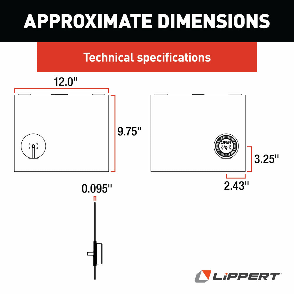 Lippert side profile showing panel thickness and sturdy plastic construction