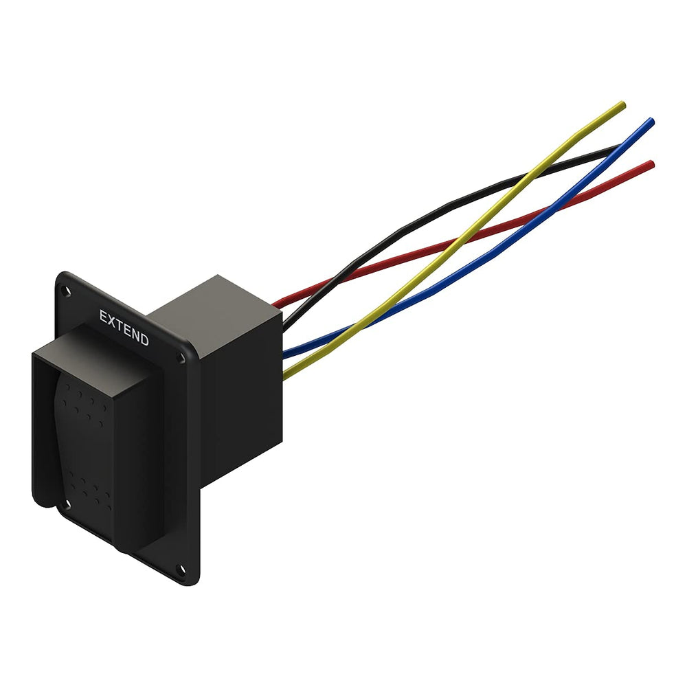 Lippert switch beside a ruler for size scale and easy compatibility verification