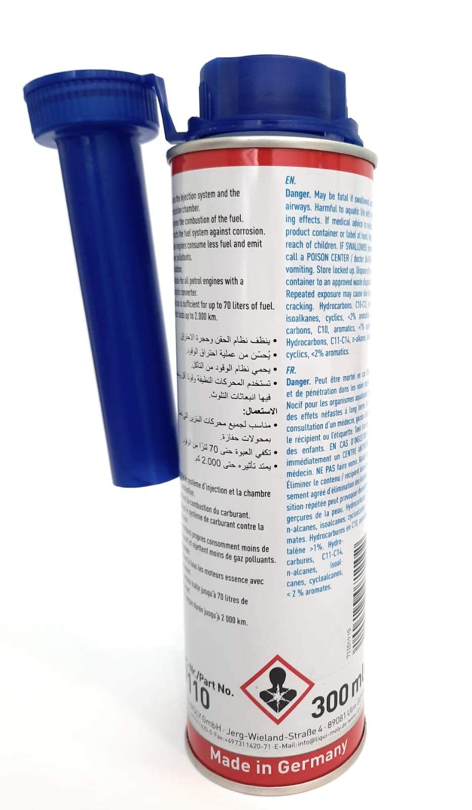 Liqui Moly bottle in an engine bay showing simple in-vehicle use advantage