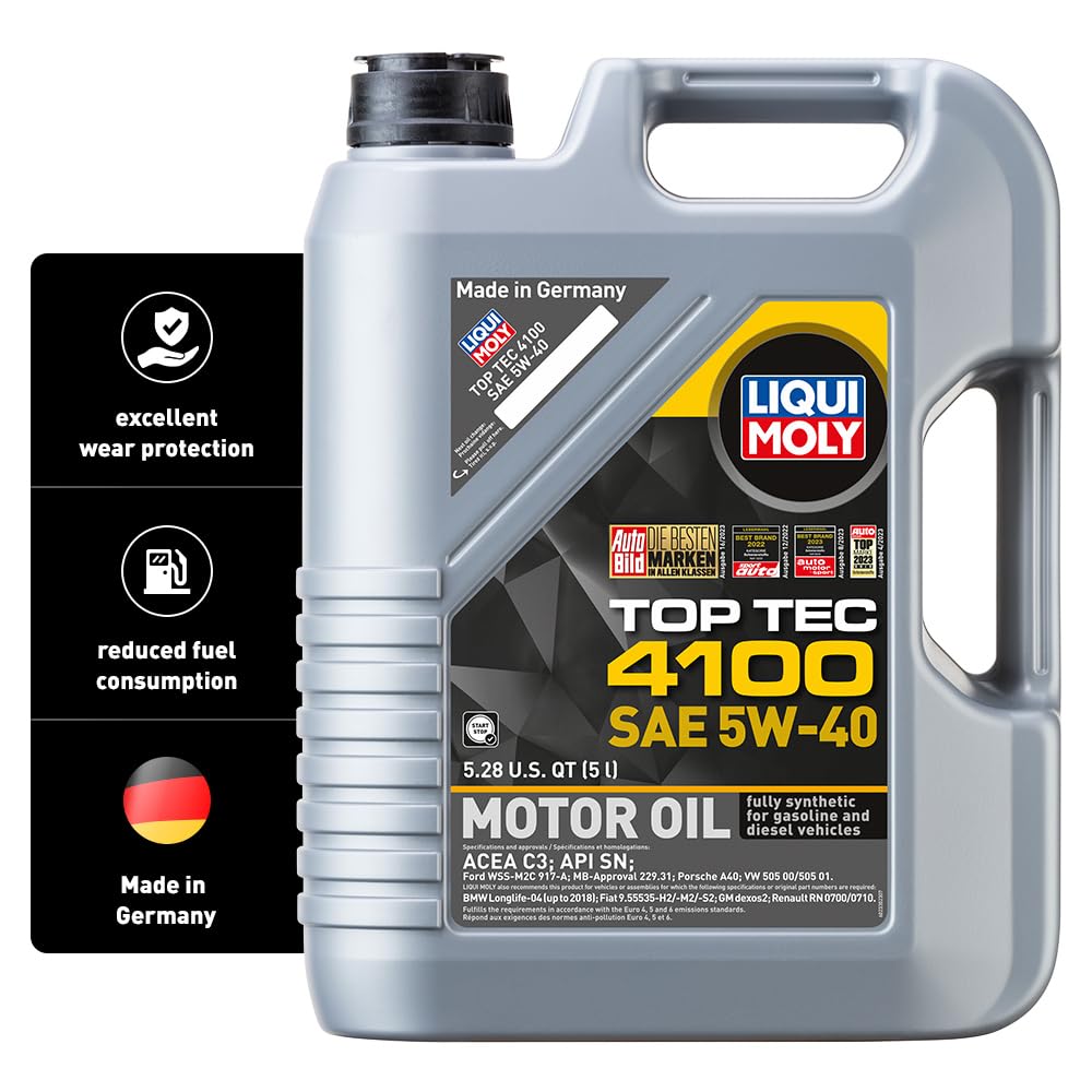 Liqui Moly Top Tec 4100 front label showing product benefits and SKU