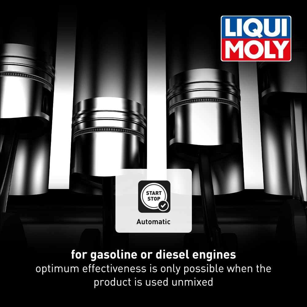 Liqui Moly Top Tec 4100 being poured into an engine bay for fast lubrication