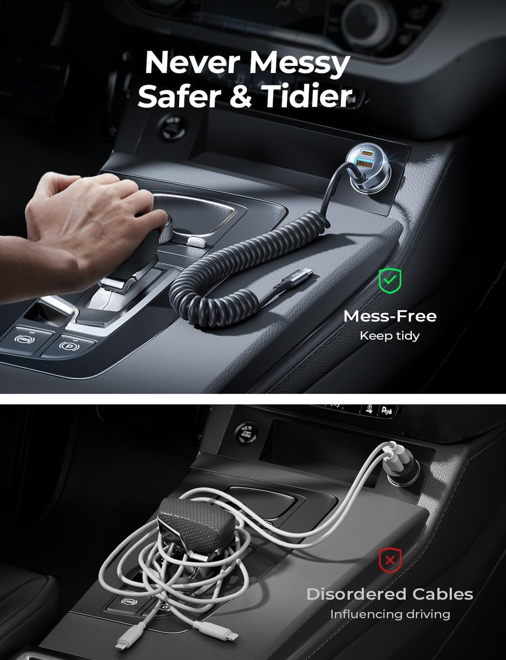 LISEN dual-spring clip detail showing secure fit and stability benefit