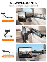 LISEN clamp attached to removable headrest metal posts demonstrating secure fit
