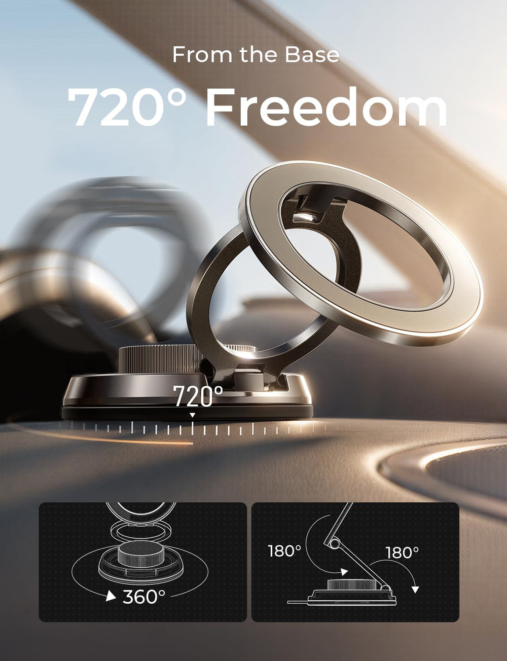 LISEN with metal ring on phone showing universal compatibility benefit