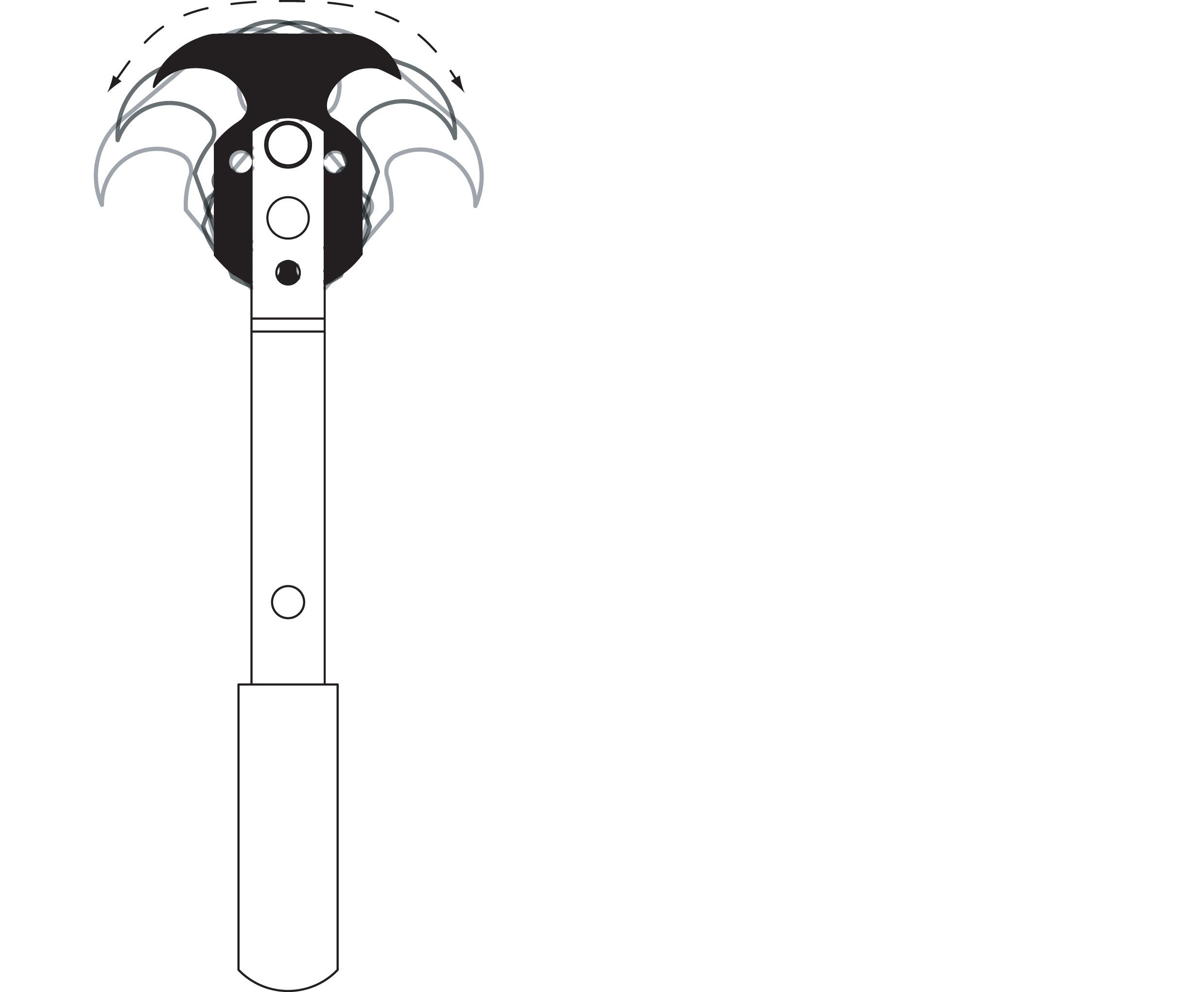 Lisle 56650 close-up of hooks and pivot pin demonstrating durability and versatility