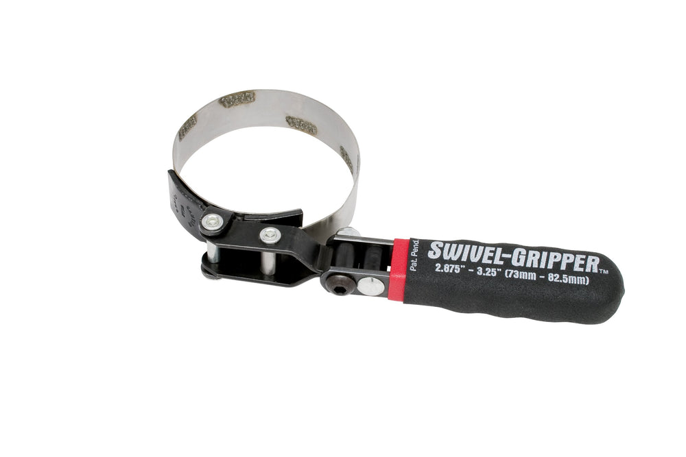 Lisle 57020 front view showing band and tab for secure filter grip