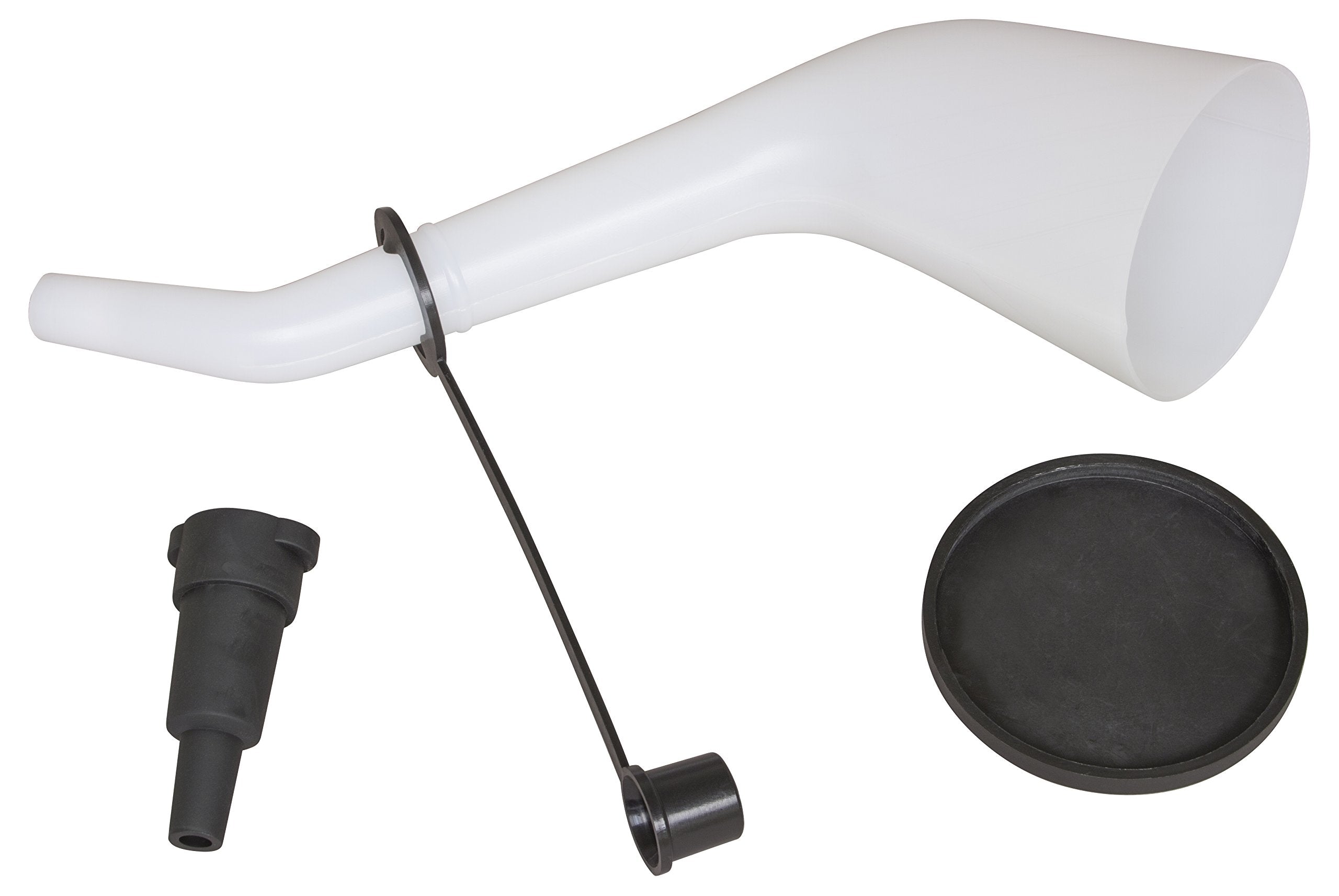 Lisle offset funnel front view showing bowl and offset spout for easier pouring