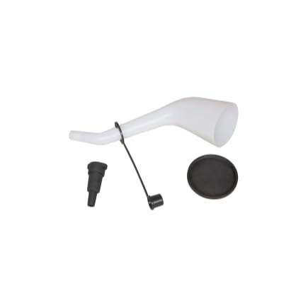 Lisle offset funnel with adapter and lid displayed to show included components