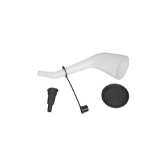 Lisle offset funnel with adapter and lid displayed to show included components